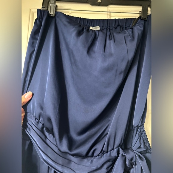 Ramy Brook Bree Strapless Silk Jumpsuit Navy Blue Size Large NWT 🆕 - Picture 6 of 13